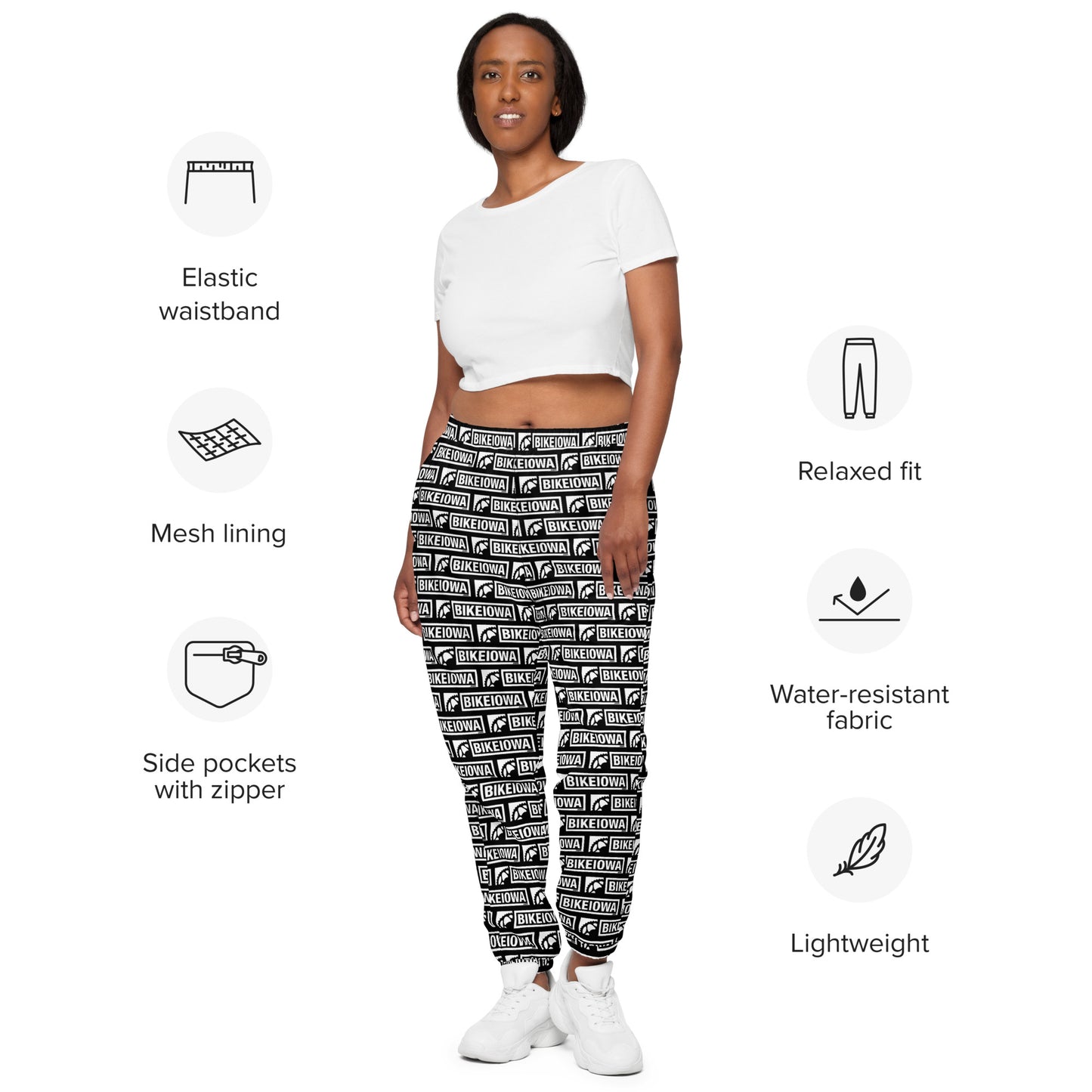 Unisex track pants - black logo
